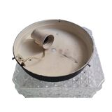 Square glass ceiling light with bubbles 1960's