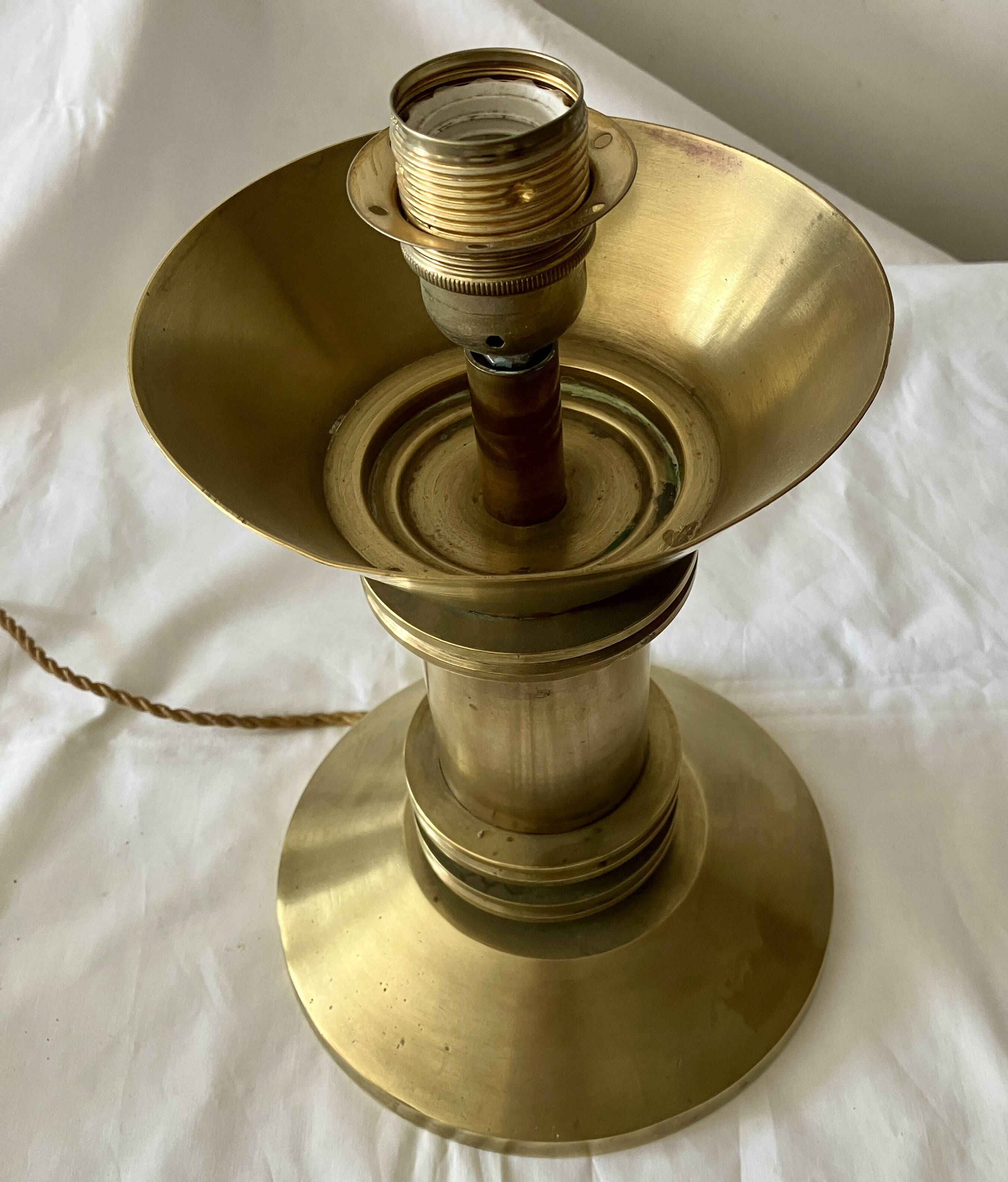 Pied de lampe en bronze époque art déco.