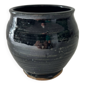 Navy blue stoneware pot