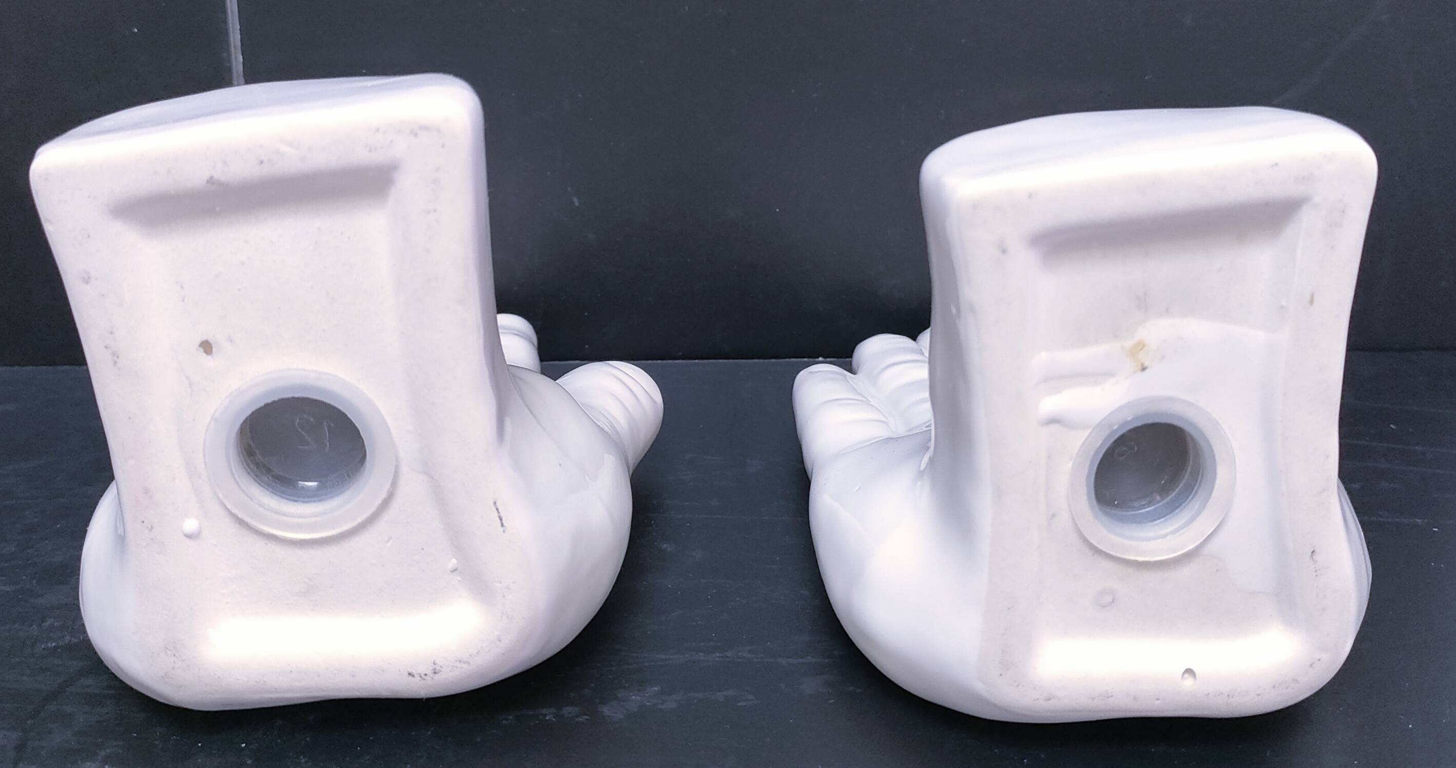 Pair of 80s design ceramic hand bookends