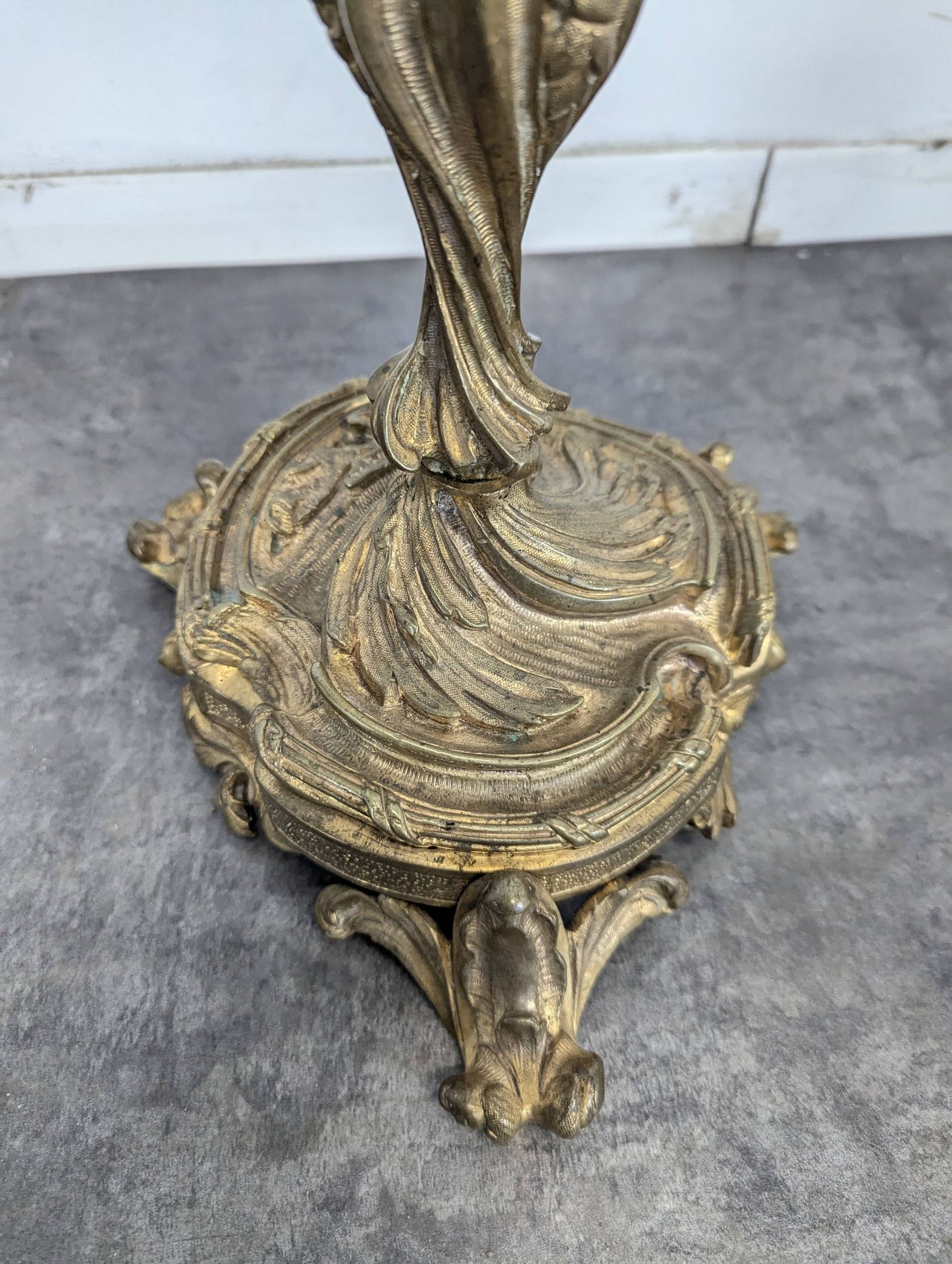 Pair of Candle Holders or Candelabra in Gilded Bronze