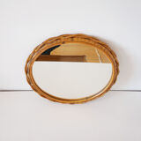 Vintage rattan sun mirror