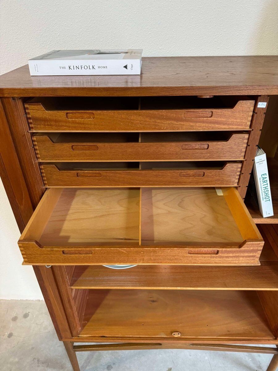 Armoire à tambour vintage en teck