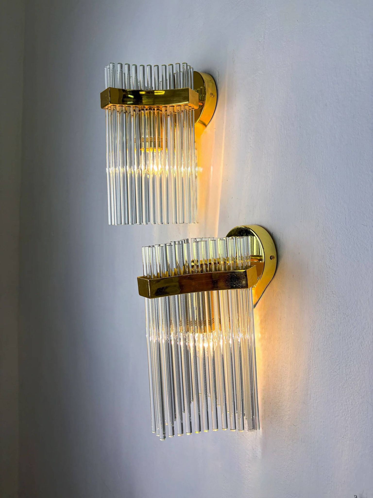 Paire de appliques murales Gaetano Sciolari pour Lightolier, Italie, vers 1970