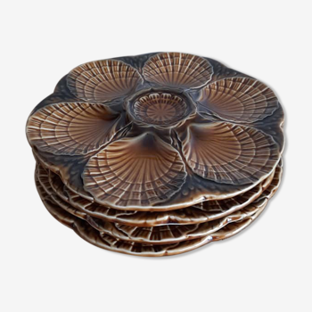 4 seashell plates Sarreguemines