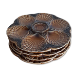 4 seashell plates Sarreguemines