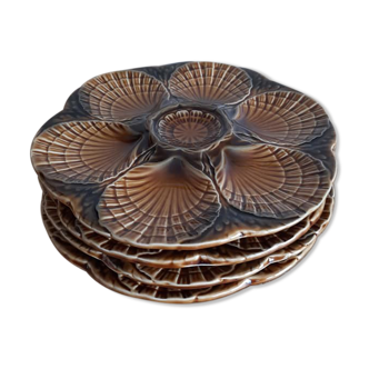 4 seashell plates Sarreguemines