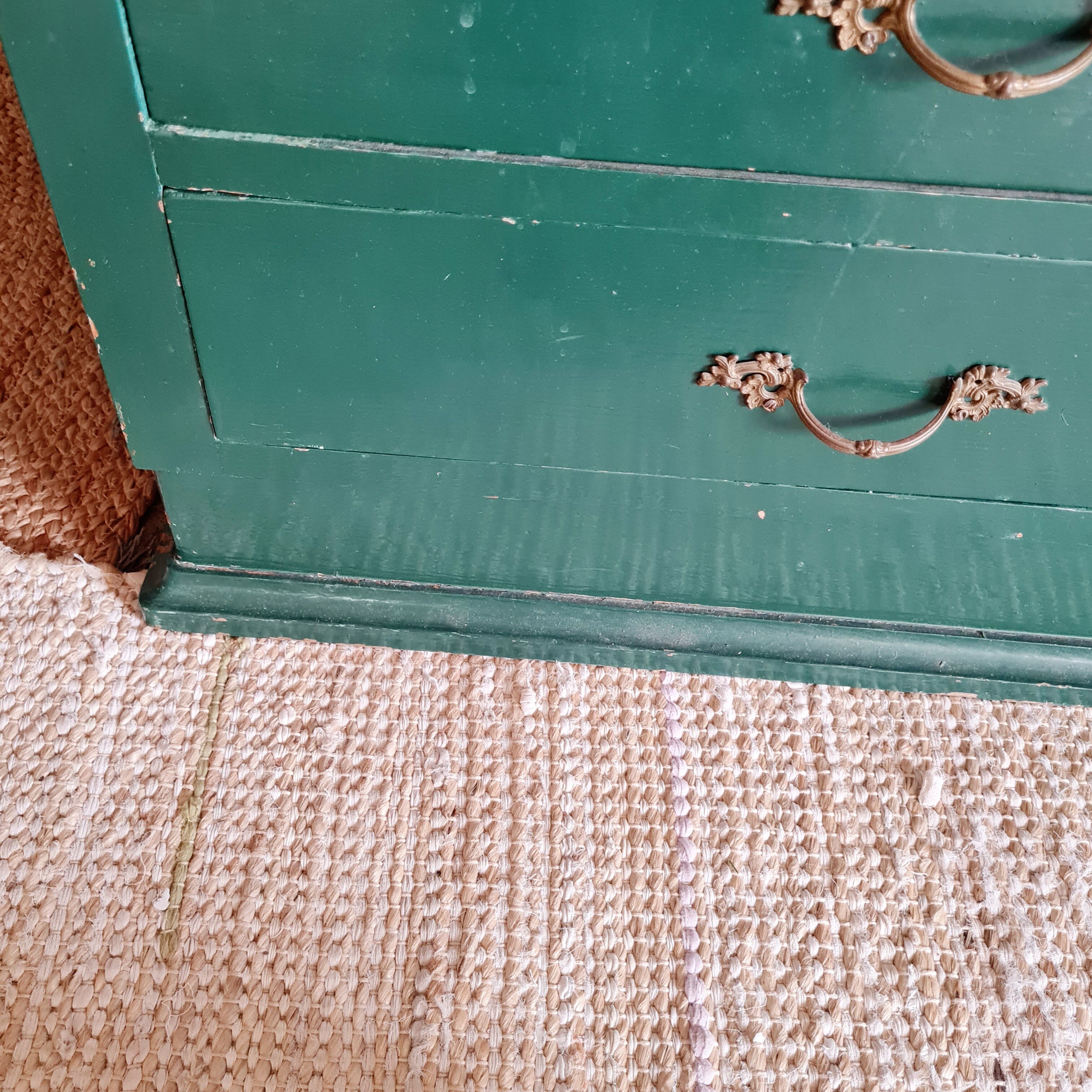 Green antique craft furniture counter