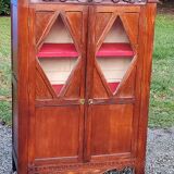 Library in solid oak and walnut, late 19th century