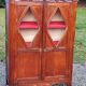 Library in solid oak and walnut, late 19th century