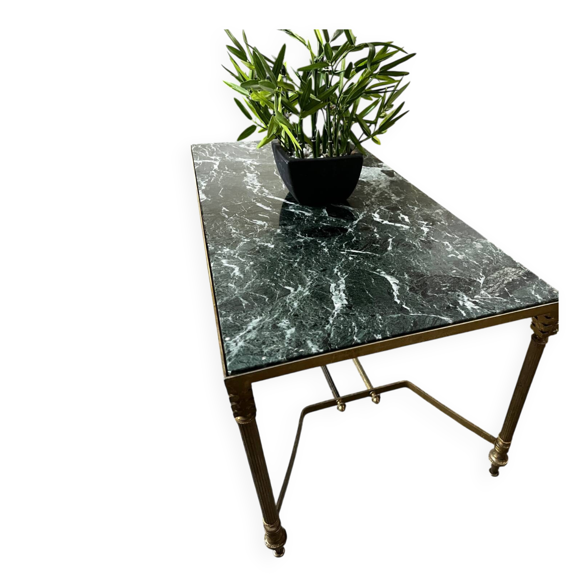 Art Deco coffee table in green marble – An elegant and refined piece.