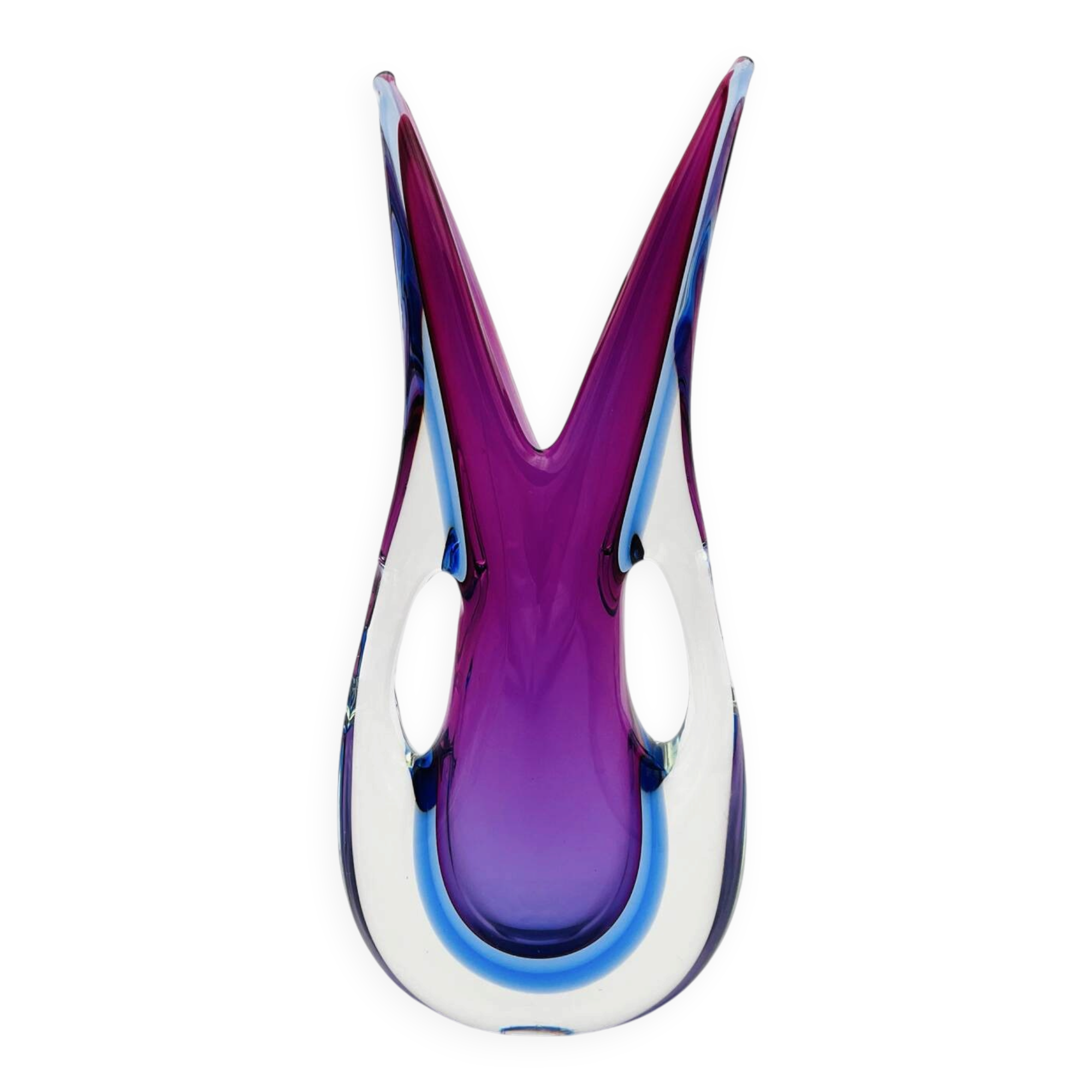 Large Sculptural Murano Vase - Flavio Poli - Sommerso - 1960