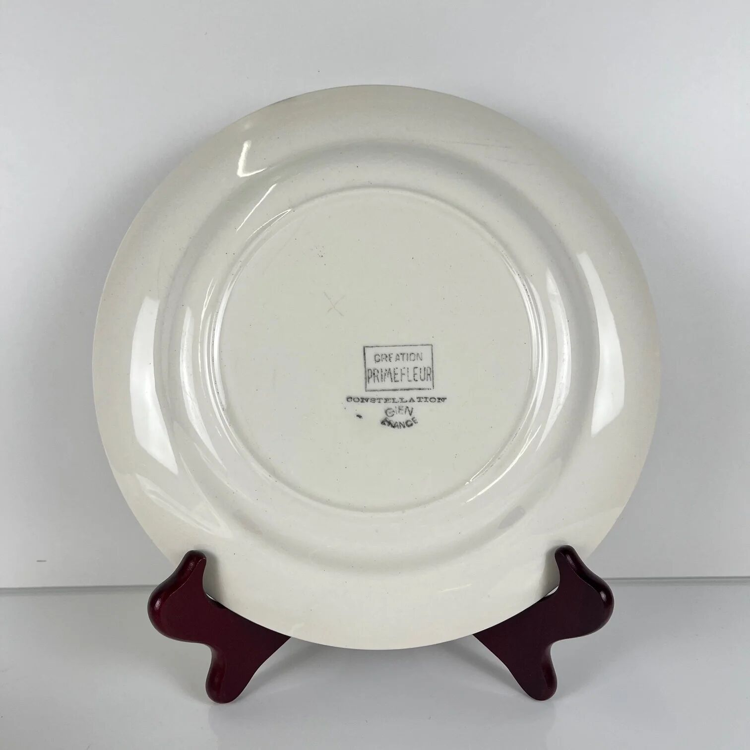 Set of 6 flat plates GIEN, Primefleur creation, model "Constellation", 1950.