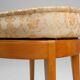 French 1940s Art Nouveau side chair in beech wood with low back