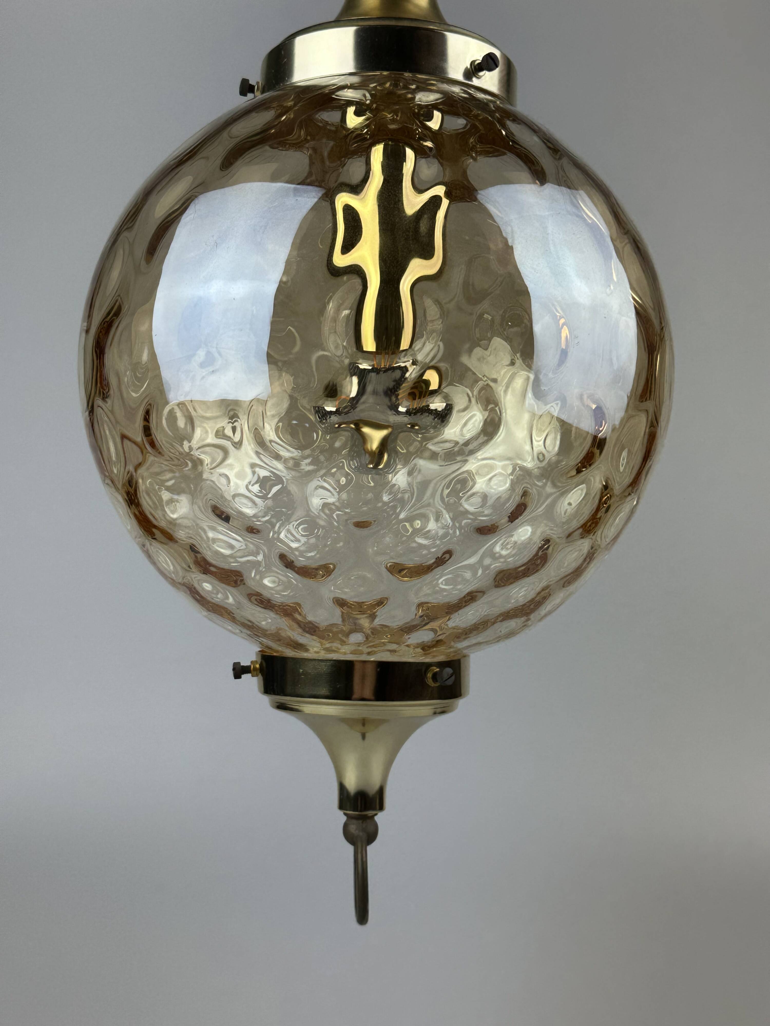 60s 70s ceiling lamp hanging lamp by Glashütte Limburg Germany Space Age