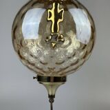 60s 70s ceiling lamp hanging lamp by Glashütte Limburg Germany Space Age