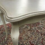 Square wooden painted and patinated table