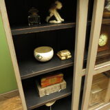 Grey bookcase display cabinet