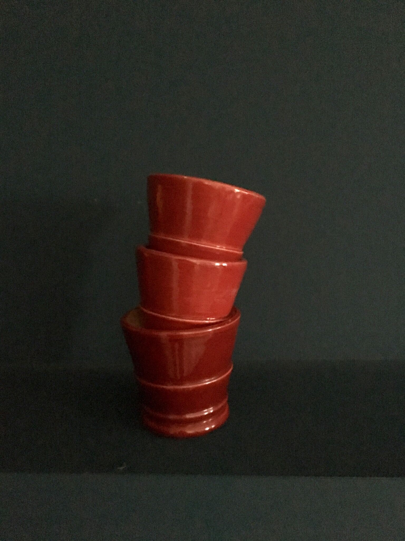 Enamelled terracotta flower pots, 1960s