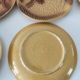 Set of 6 Vintage Fish Plates Set: 1970s KIL Yugoslavia Retro Serving Dishes