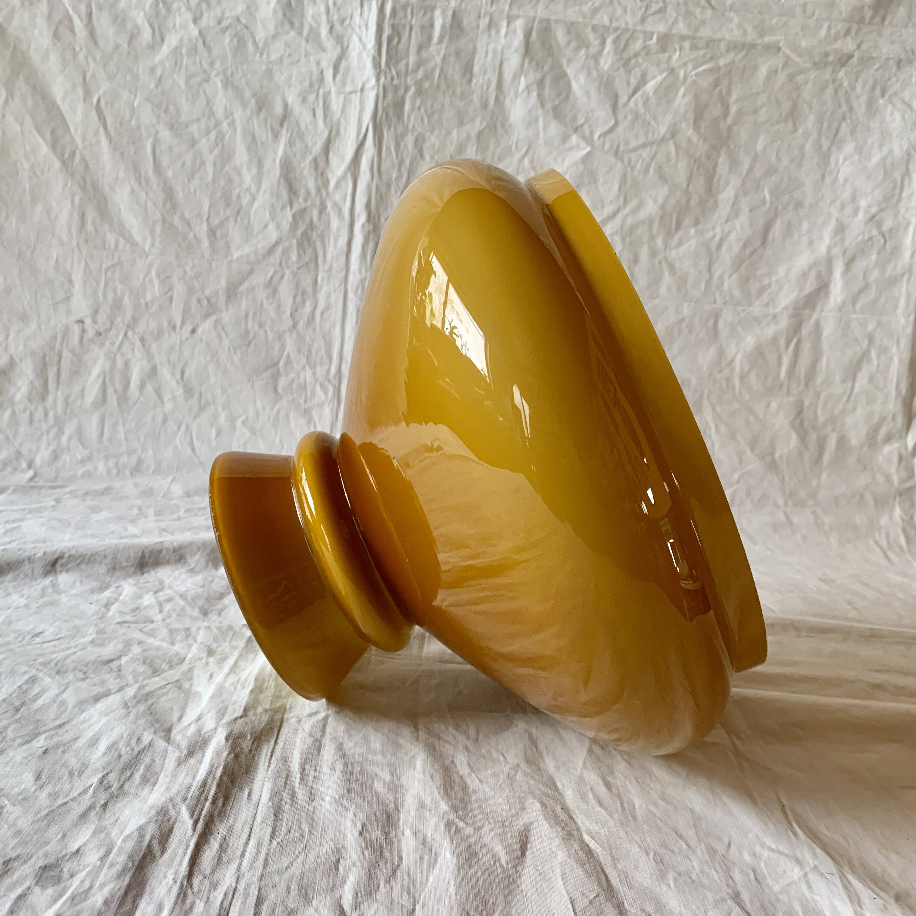 Vintage ochre opaline lampshade