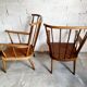 Pair of vintage wooden armchairs Baumann model Fan 60s