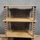 Natural wood display shelf with three tiers