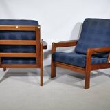Ensemble de fauteuils design danois, teck, milieu du siècle, design Scandi, années 1970