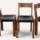 Set of 4 S24 chairs by Pierre Chapo – Solid elm and black leather – 1970