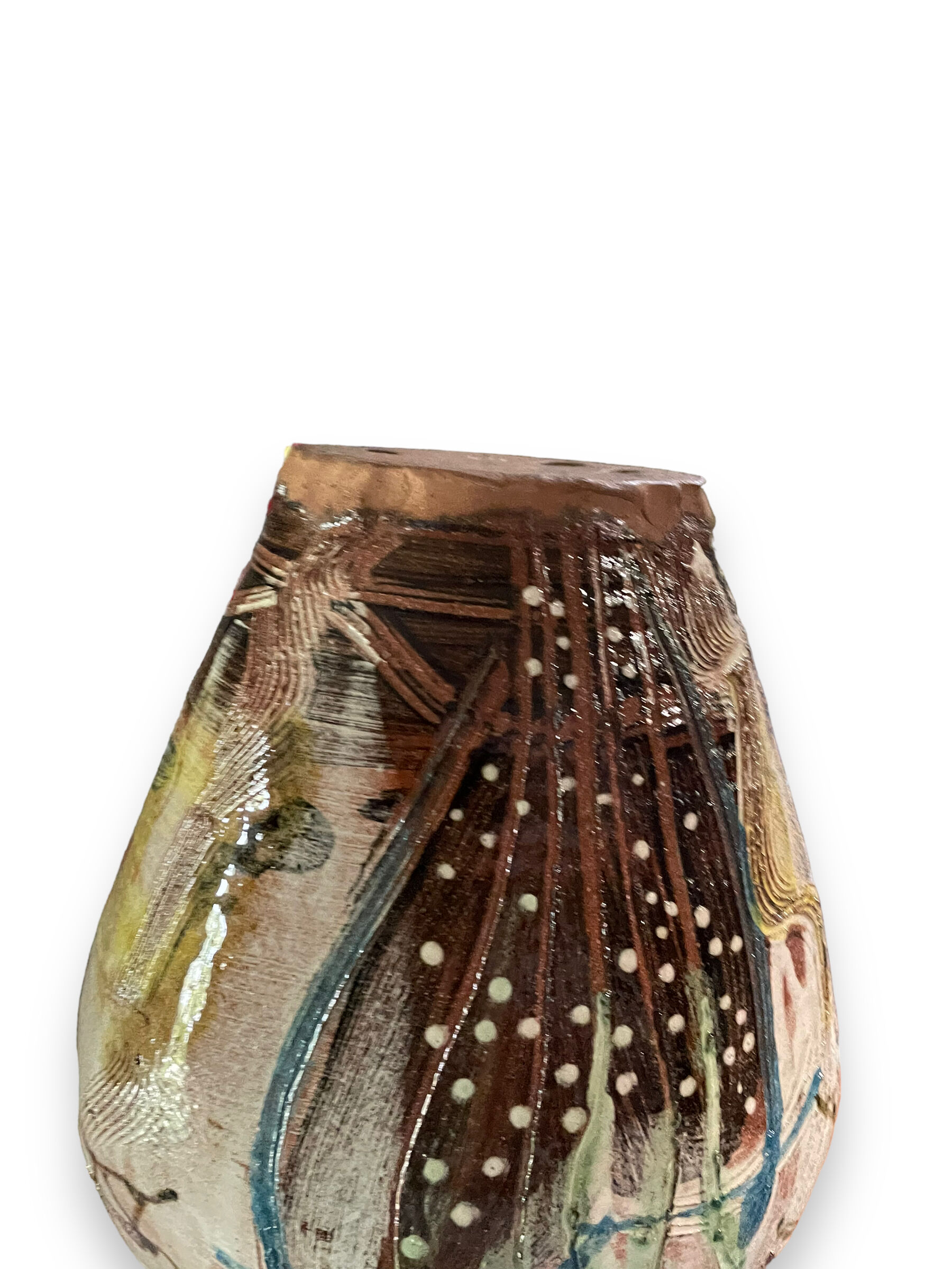Glazed terracotta vase thierry basile