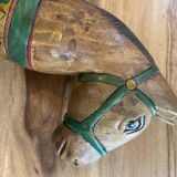 Antique wooden rocking horse, hand-carved.