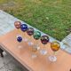 Many cut crystal Roemer glasses (Rhineland wine glasses)