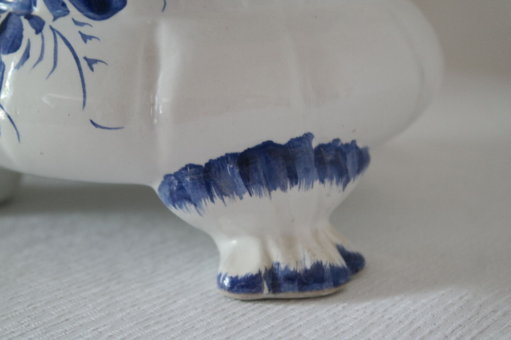 Cache pot céramique faïence  bleu delft