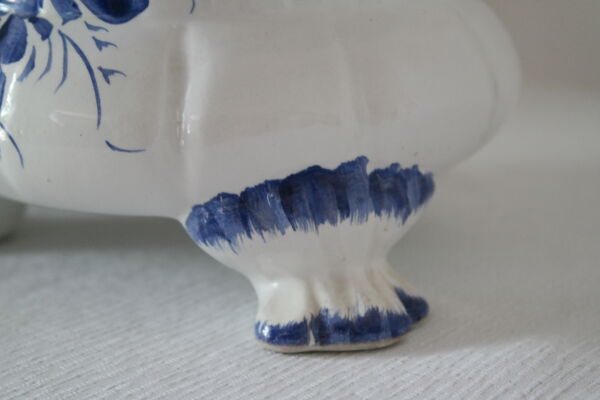 Cache pot céramique faïence  bleu delft