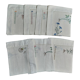 Embroidered placemats in vintage linen field flowers series of seven