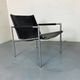 Fauteuil de salon moderne en cuir noir par Martin Visser pour T Spectrum, années 1960