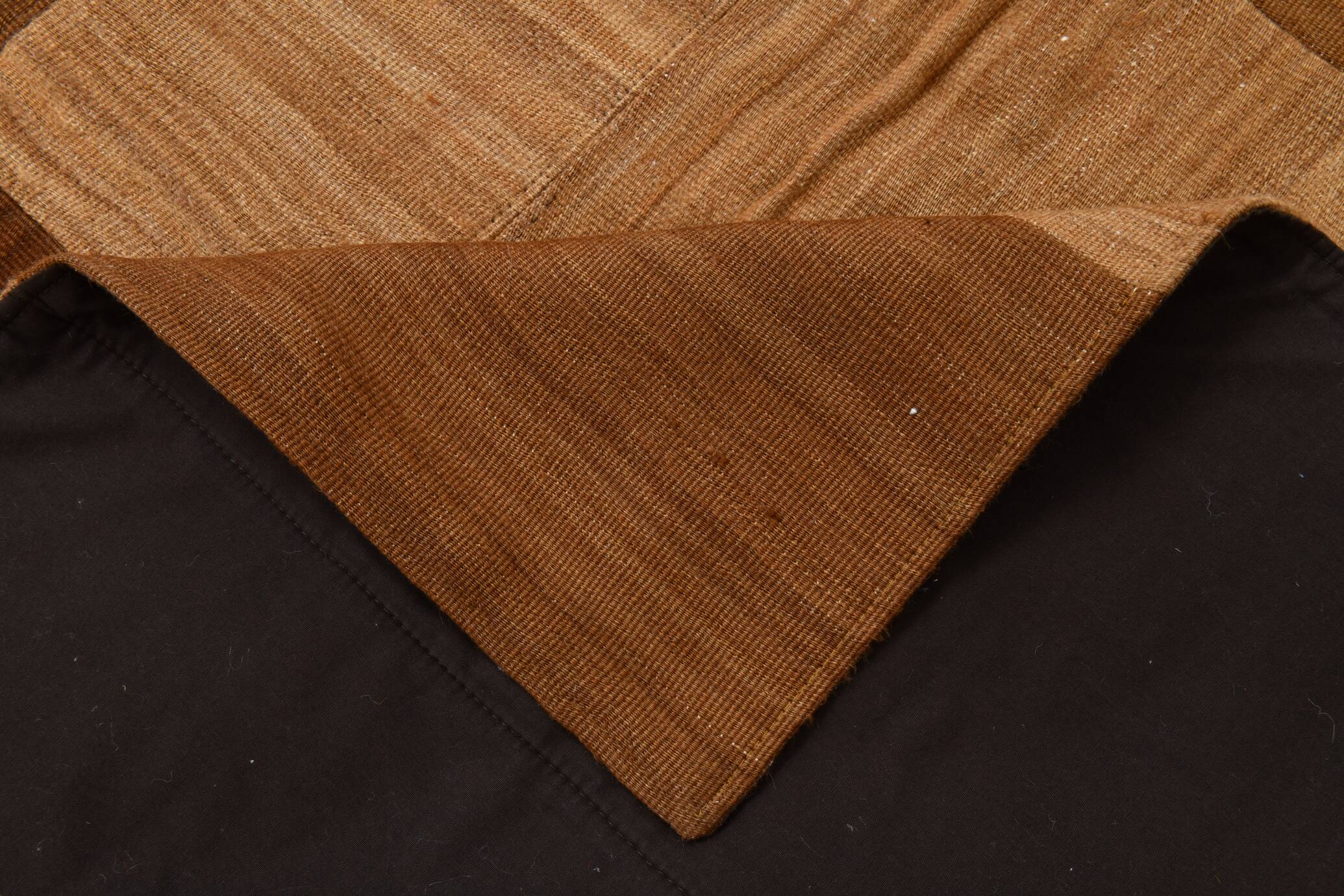 4x6 Checkered Pattern Brown Vintage Kilim Rug, 140x172Cm