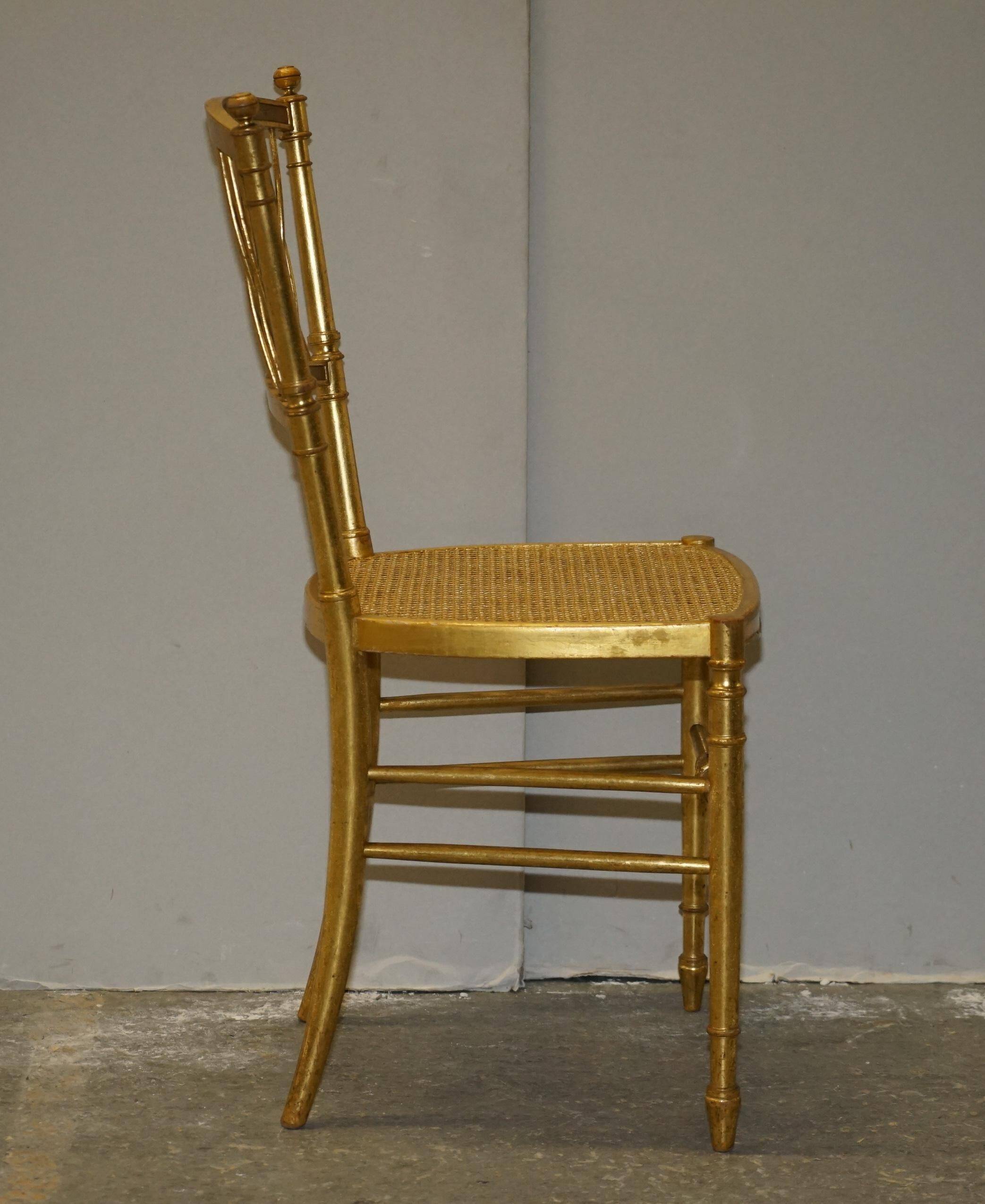 Spencer family gilded wooden bergère bench chair