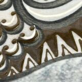 Vintage wall plate in West German pottery with rooster design, 1970s.