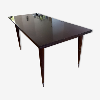 Dining table mahogany lacquered vintage 60s