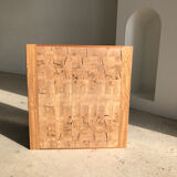 Decorative wooden top with checkerboard effect