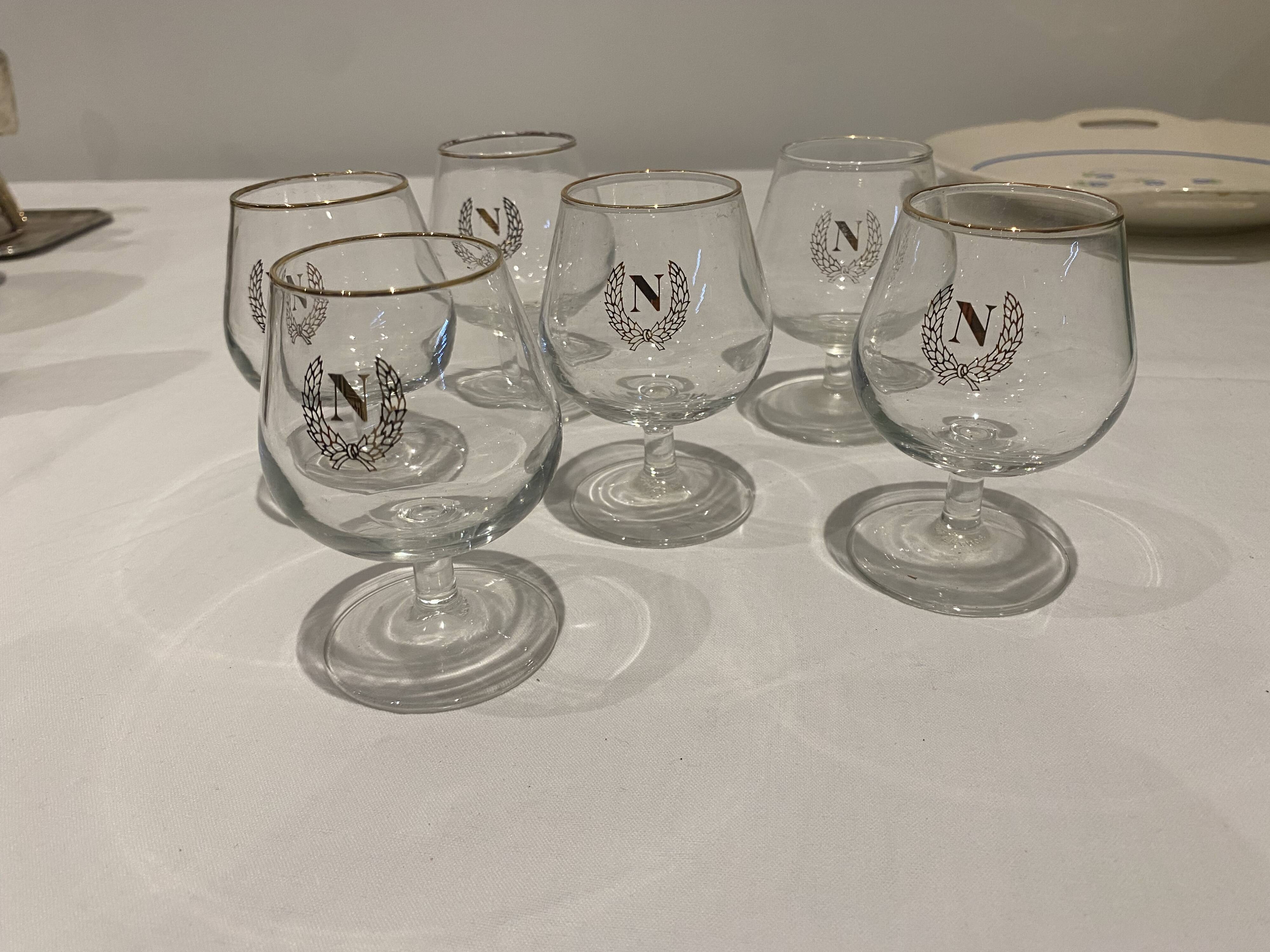 6 Napoleon brandy glasses