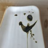 Plat en grès poterie de la colombe Vallauris 1960