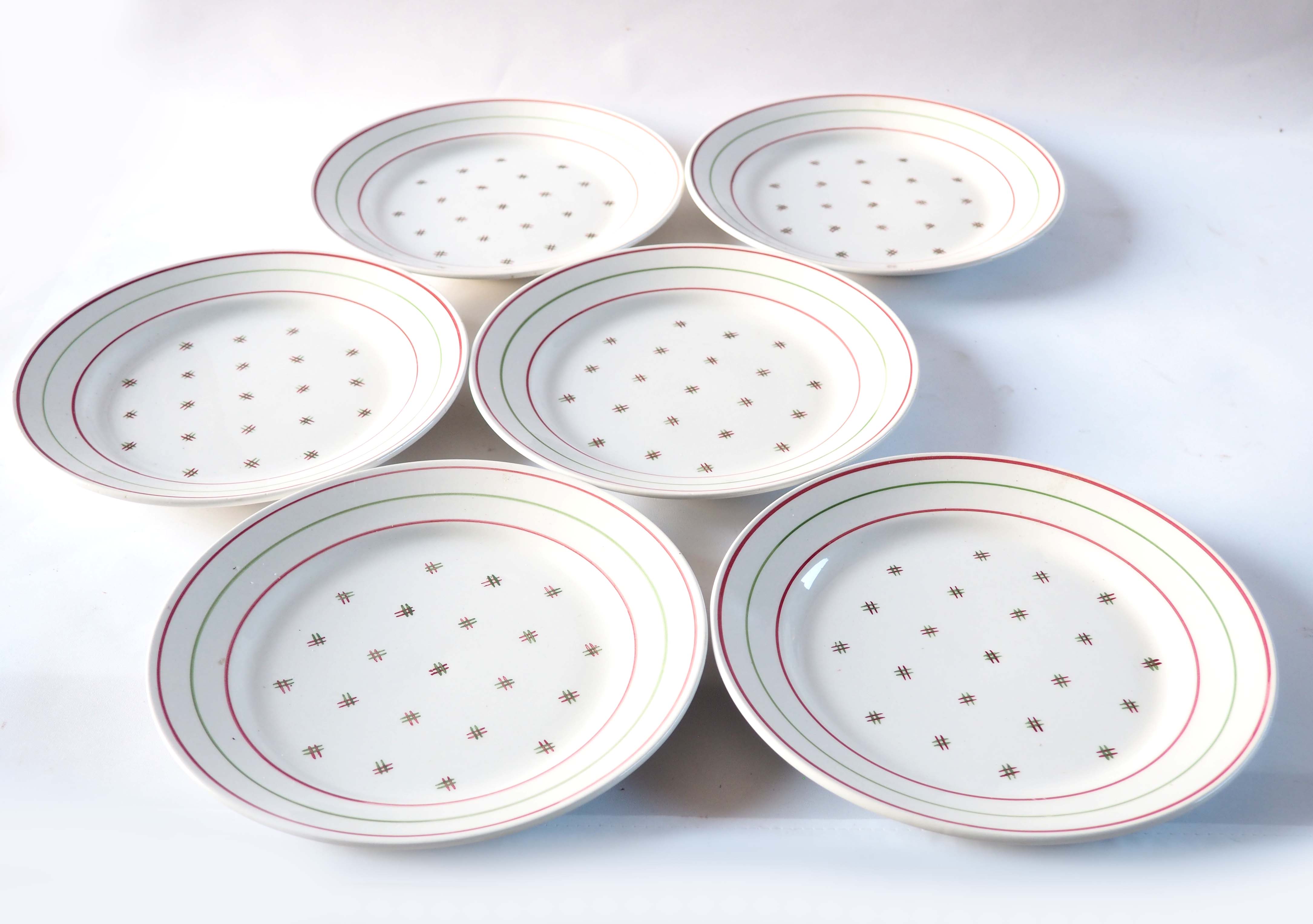 Set of 6 luneville porcelain plates