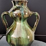 Art Deco Amphora Vase Ceramic Thulin Style (Belgium) Flamed Jasper Decor