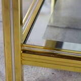 Glass and gold metal coffee table, 1970