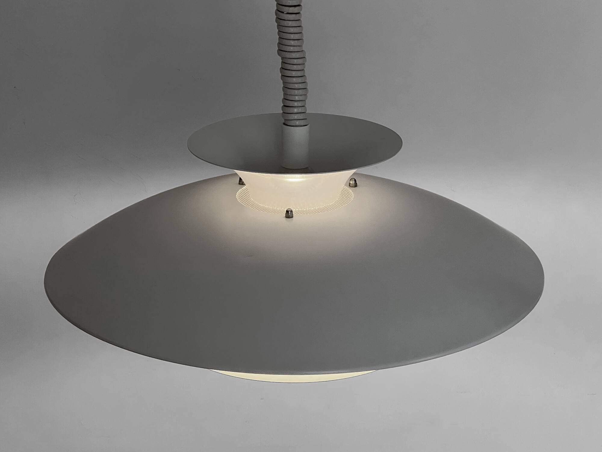 Large layered pendant light by Frandsen lighting. Denmark 1970s