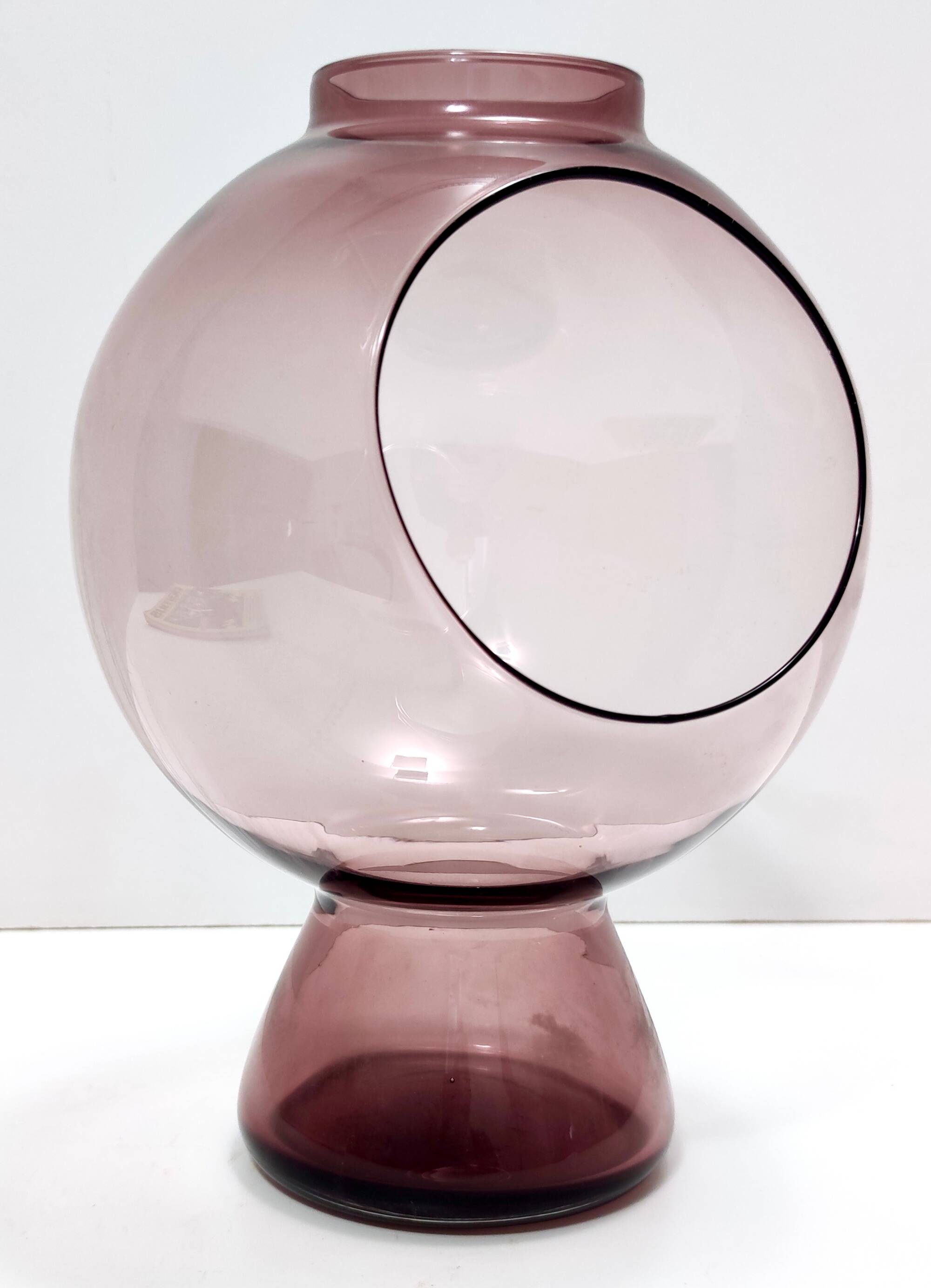 Old Rose Murano Glass Vase with a Hole, Italy
