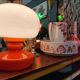 Opaline glass table lamp by Stepan Tabery for Valasske Mezirici 1970