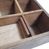 Wooden crate box 46.2x19.3cm with compartments